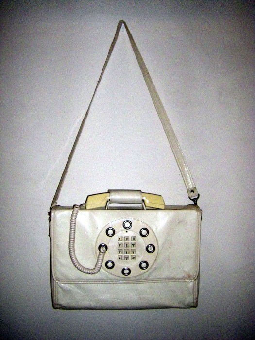 1970s White Vinyl Telephone Purse 1